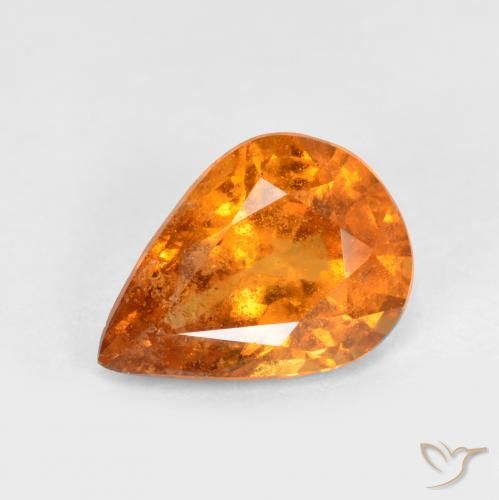 1.11ct Natural Naranja claro Granate Hessonita, En forma de pera, SI
