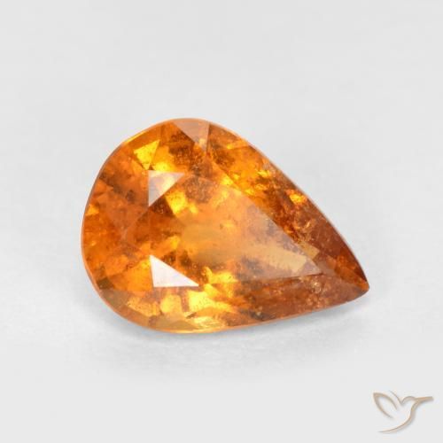 granate hessonita Naranja claro natural de 1.11 ct, En forma de pera, SI