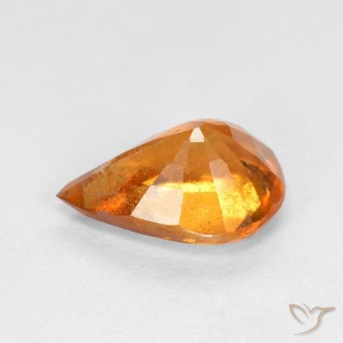 granate hessonita Naranja claro natural de 1.11 ct, En forma de pera, SI