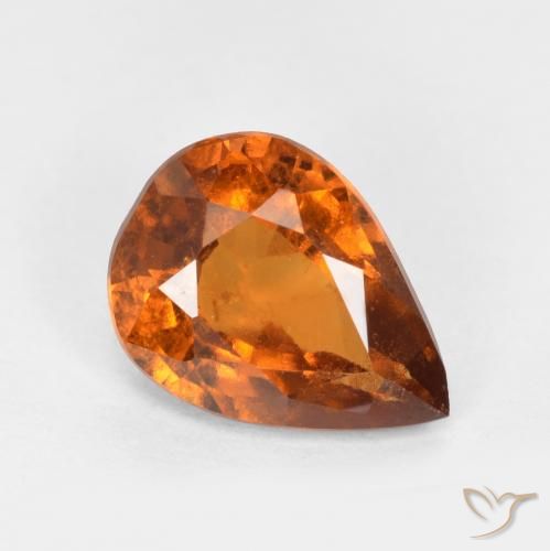 1.22ct Natural Naranja oscuro medio granate hessonita, En forma de pera, SI