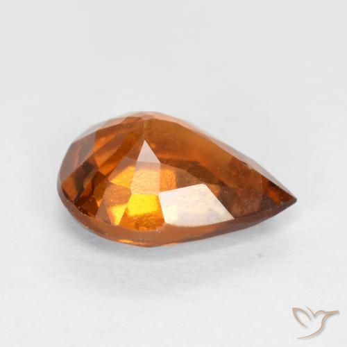 granate hessonita Naranja oscuro medio natural de 1.22 ct, En forma de pera, SI