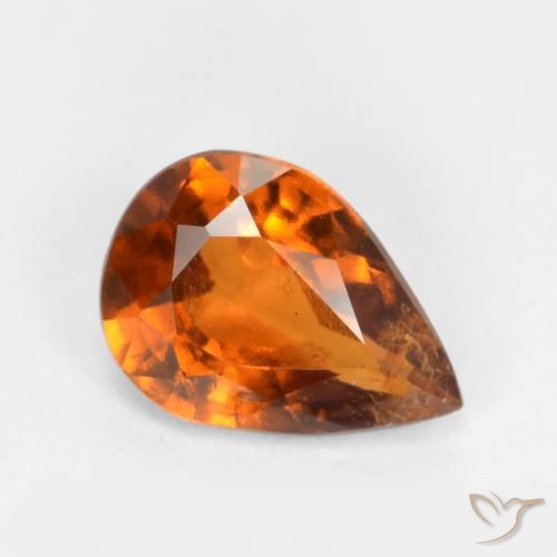 Granate hessonita naranja natural de 1,11 ct, en forma de pera, SI