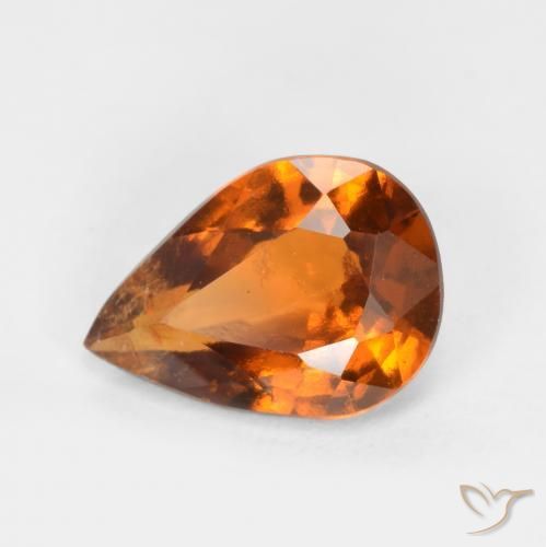 Granate hessonita naranja natural de 1,11 ct, en forma de pera, SI