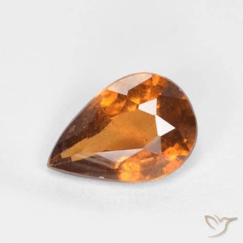 0.70ct Natural Naranja oscuro granate hessonita, En forma de pera, SI