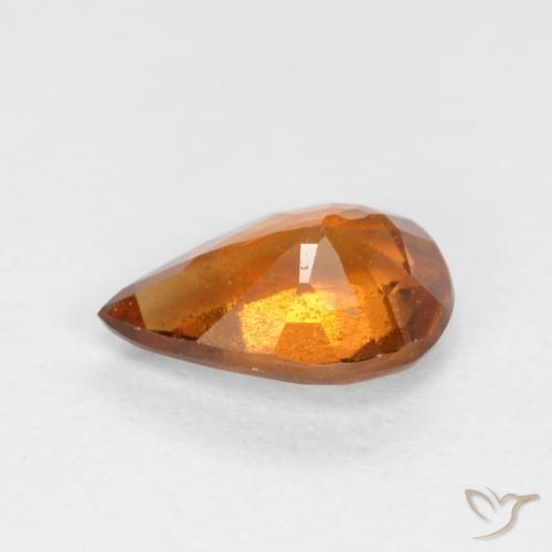 granate hessonita Naranja oscuro natural de 0.70 ct, En forma de pera, SI