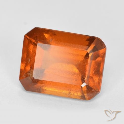 2.48ct Natural Naranja oscuro Granate Hessonita, corte esmeralda, SI
