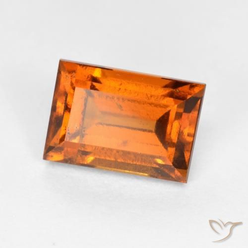 1.57ct Natural Naranja medio granate hessonita, Corte Baguette, VS-SI