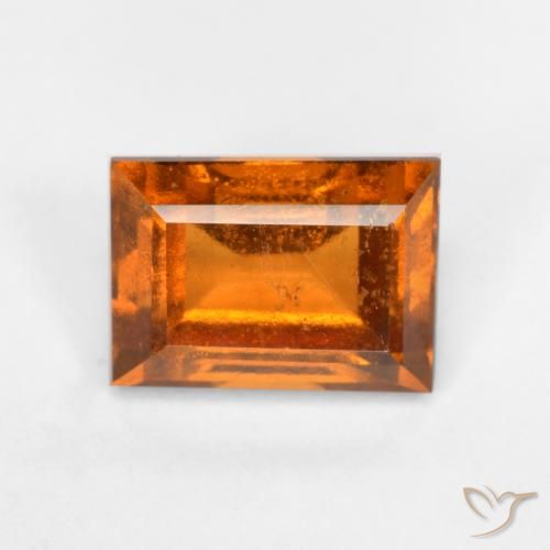 granate hessonita Naranja oscuro natural de 1.56 ct, Corte Baguette, VS-SI