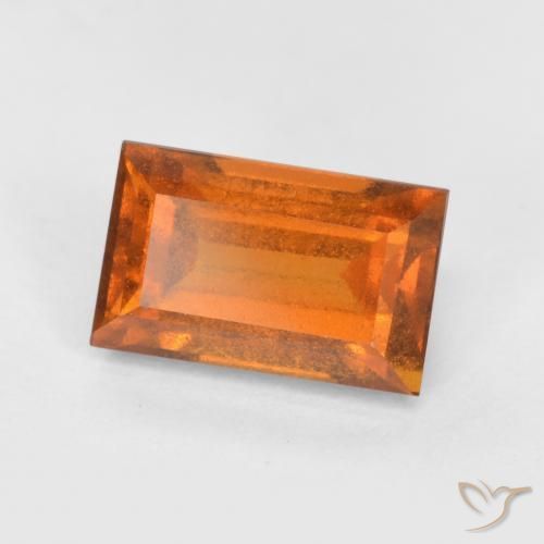 1.51ct Natural Naranja oscuro granate hessonita, Corte Baguette, VS-SI