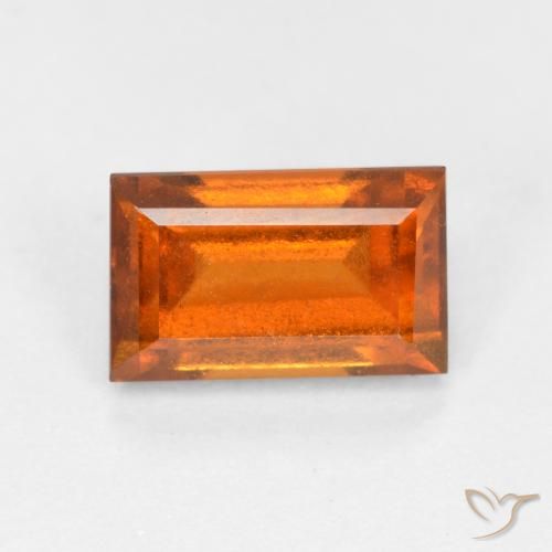 granate hessonita Naranja oscuro natural de 1.51 ct, Corte Baguette, VS-SI