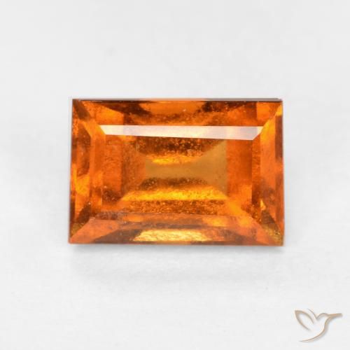 1.21ct Natural Naranja medio granate hessonita, Corte Baguette, VS-SI