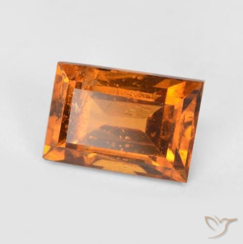 1.22ct Natural Naranja amarillento granate hessonita, Corte Baguette, VS-SI