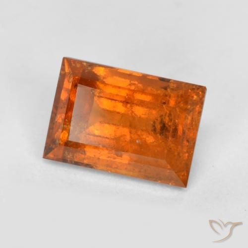1.49ct Natural Naranja fuego granate hessonita, Corte Baguette, SI