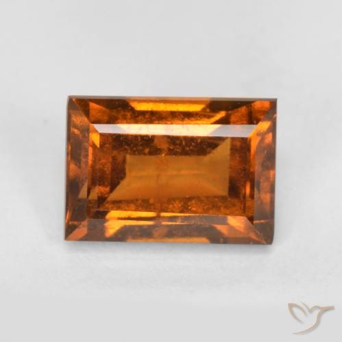1.40ct Natural Naranja medio granate hessonita, Corte Baguette, VS-SI