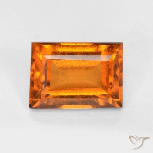 1.12ct Natural Naranja medio granate hessonita, Corte Baguette, VS-SI