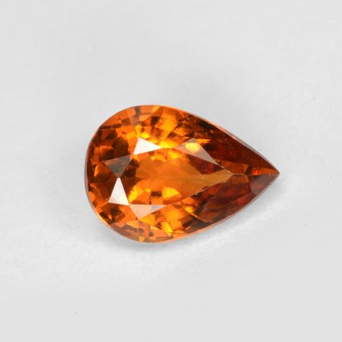 Granate hessonita naranja natural de 0,74 ct, en forma de pera, VS