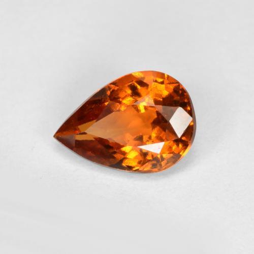 Granate hessonita naranja natural de 0,74 ct, en forma de pera, VS