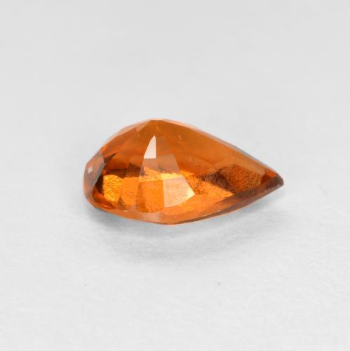 Granate hessonita naranja natural de 0,74 ct, en forma de pera, VS