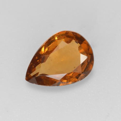Granate hessonita naranja natural de 0,53 ct, en forma de pera, VS