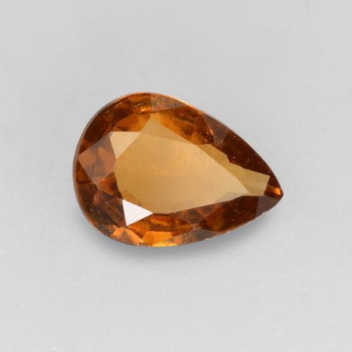 Granate hessonita naranja natural de 0,53 ct, en forma de pera, VS