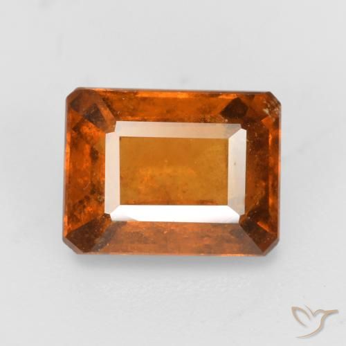 2.08ct Natural Ámbar naranja granate hessonita, corte esmeralda, SI
