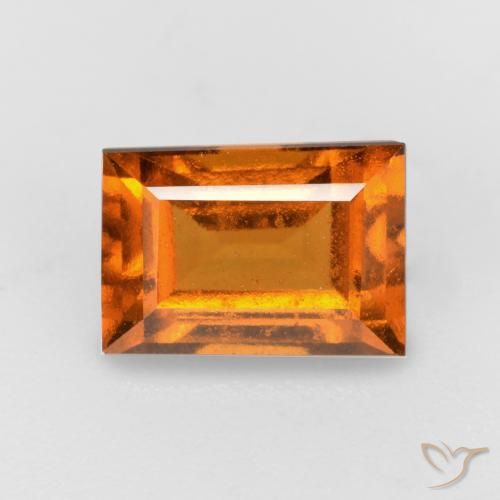 1.57ct Natural Naranja oscuro granate hessonita, Corte Baguette, VS