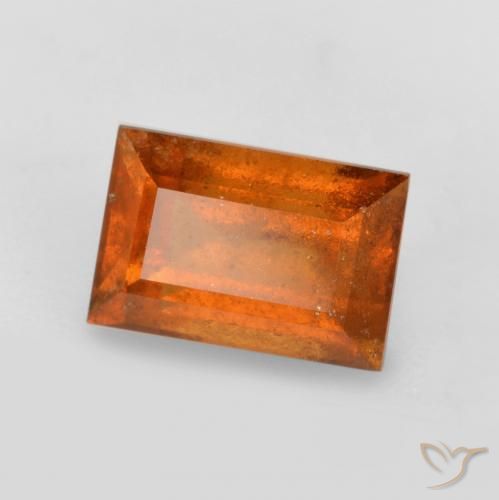 granate hessonita Naranja oscuro natural de 1.37 ct, Corte Baguette, SI