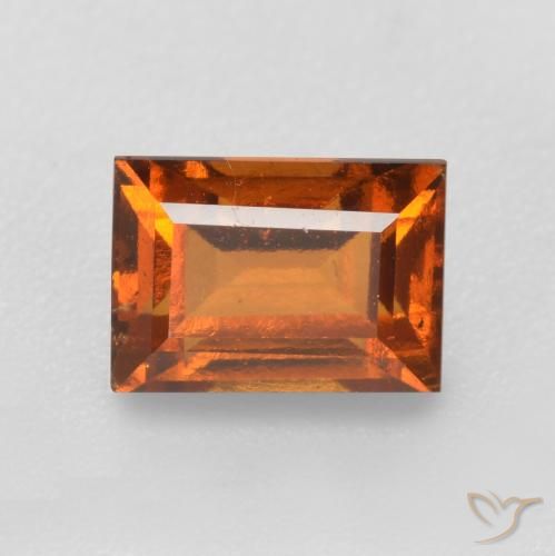 granate hessonita Naranja oscuro natural de 1.39 ct, Corte Baguette, VS