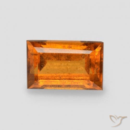 1.08ct Natural Naranja amarillento granate hessonita, Corte Baguette, SI