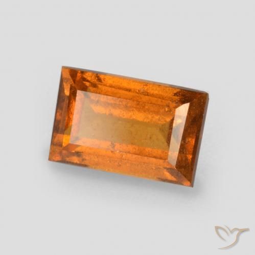 granate hessonita Naranja amarillento natural de 1.08 ct, Corte Baguette, SI