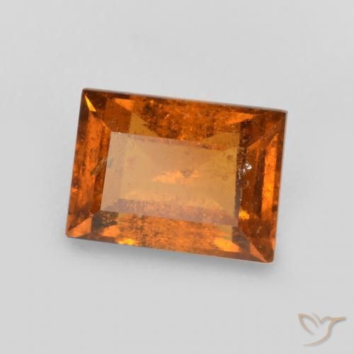 1.26ct Natural Naranja oscuro medio granate hessonita, Corte Baguette, SI