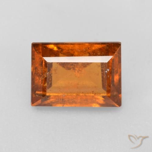 granate hessonita Naranja oscuro medio natural de 1.26 ct, Corte Baguette, SI