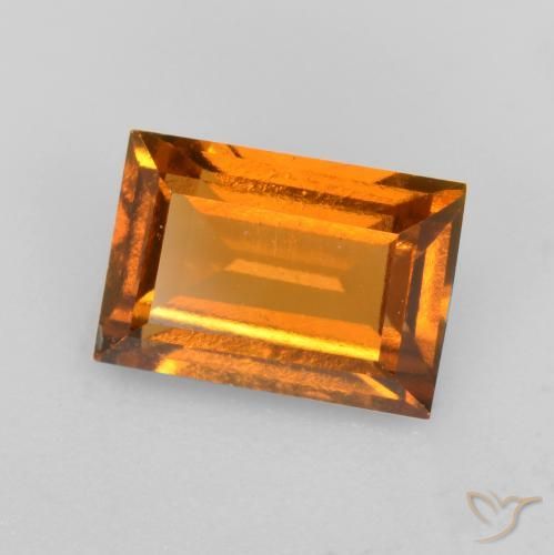 granate hessonita Naranja terroso natural de 1.23 ct, Corte Baguette, VS