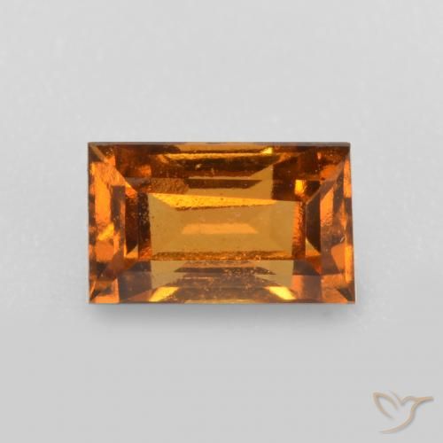 0.76ct Natural Naranja marrón granate hessonita, Corte Baguette, VS