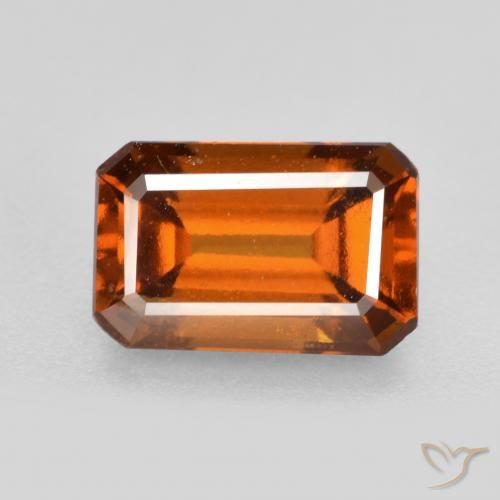 2.15ct Natural Naranja oscuro medio Granate Hessonita, corte esmeralda, VS-SI