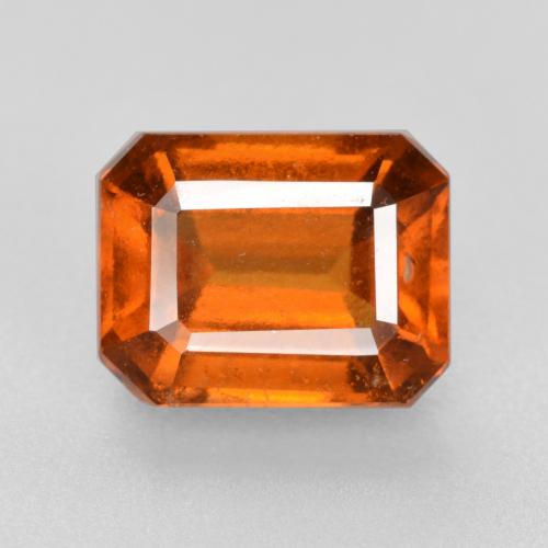 Granate hessonita naranja natural de 2,95 ct, corte esmeralda, VS-SI