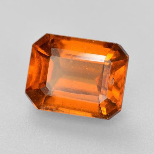 Granate hessonita naranja natural de 2,95 ct, corte esmeralda, VS-SI