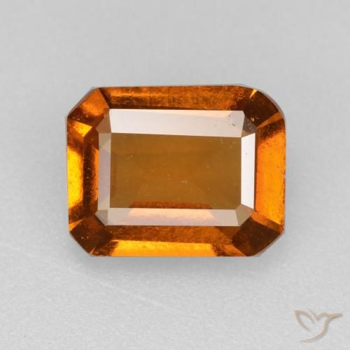 2.09ct Natural Naranja oscuro granate hessonita, corte esmeralda, VS-SI