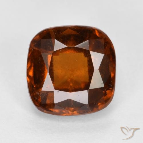 2.00ct Natural Naranja rojizo granate hessonita, Forma Cojín, VS-SI