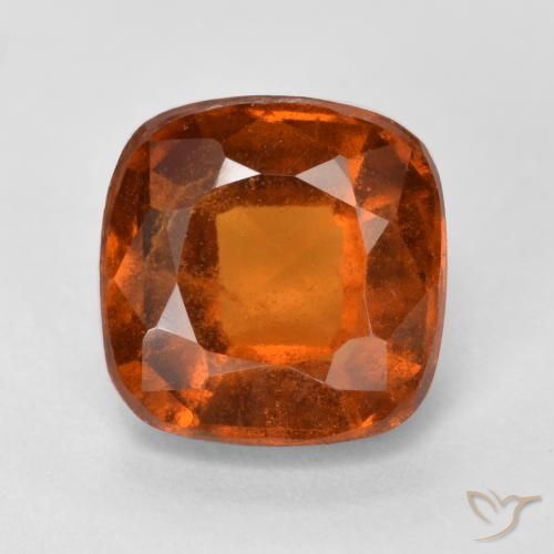 2.05ct Natural Naranja oscuro granate hessonita, Forma Cojín, SI