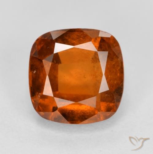 2.10ct Natural Naranja oscuro Granate Hessonita, Forma Cojín, VS-SI