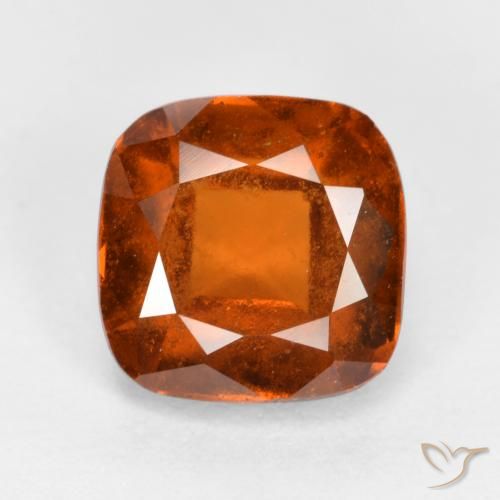 2.01ct Natural Naranja oscuro Granate Hessonita, Forma Cojín, SI