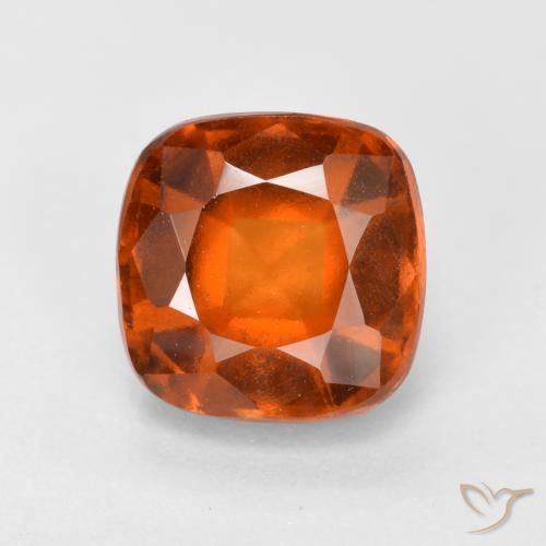 2.08ct Natural Naranja fuego granate hessonita, Forma Cojín, VS