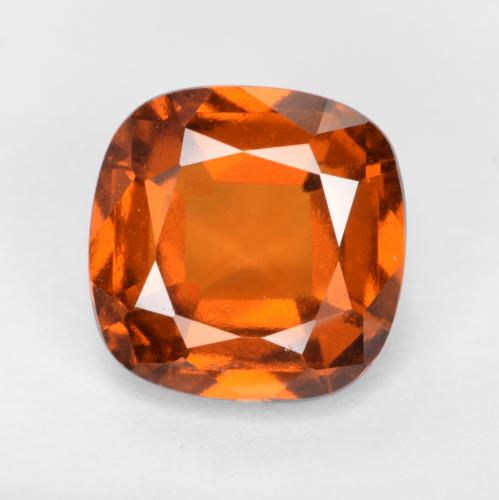 Granate hessonita naranja natural de 1,98 ct, corte cojín, VS