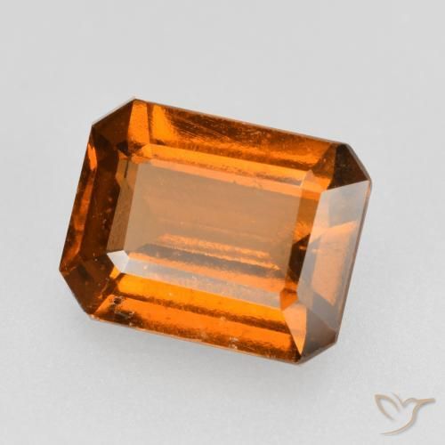 2.45ct Natural Naranja medio Granate Hessonita, corte esmeralda, VS-SI