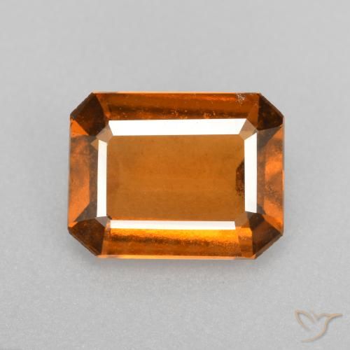 granate hessonita Naranja medio natural de 1.98 ct, corte esmeralda, VS-SI