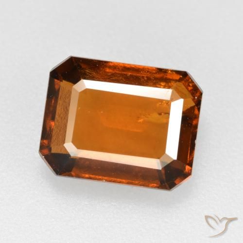 2.63ct Natural Naranja oscuro granate hessonita, corte esmeralda, SI