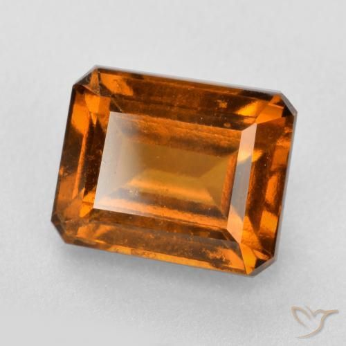 2.34ct Natural Naranja oscuro Granate Hessonita, corte esmeralda, VS-SI