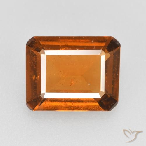 2.11ct Natural Naranja medio granate hessonita, corte esmeralda, VS-SI