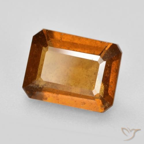 2.58ct Natural Naranja oscuro granate hessonita, corte esmeralda, SI